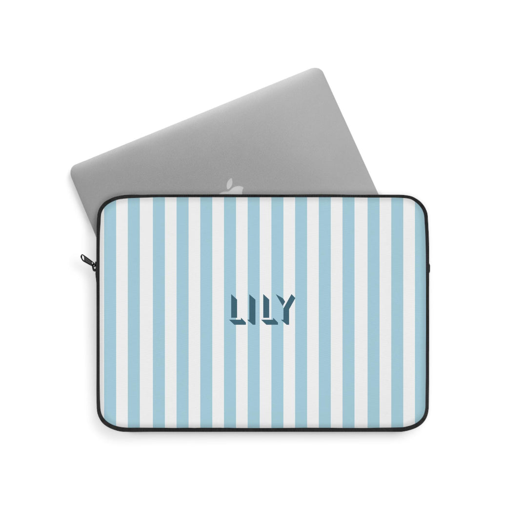 Personalized Blue Striped Laptop Sleeve - SB Paperie