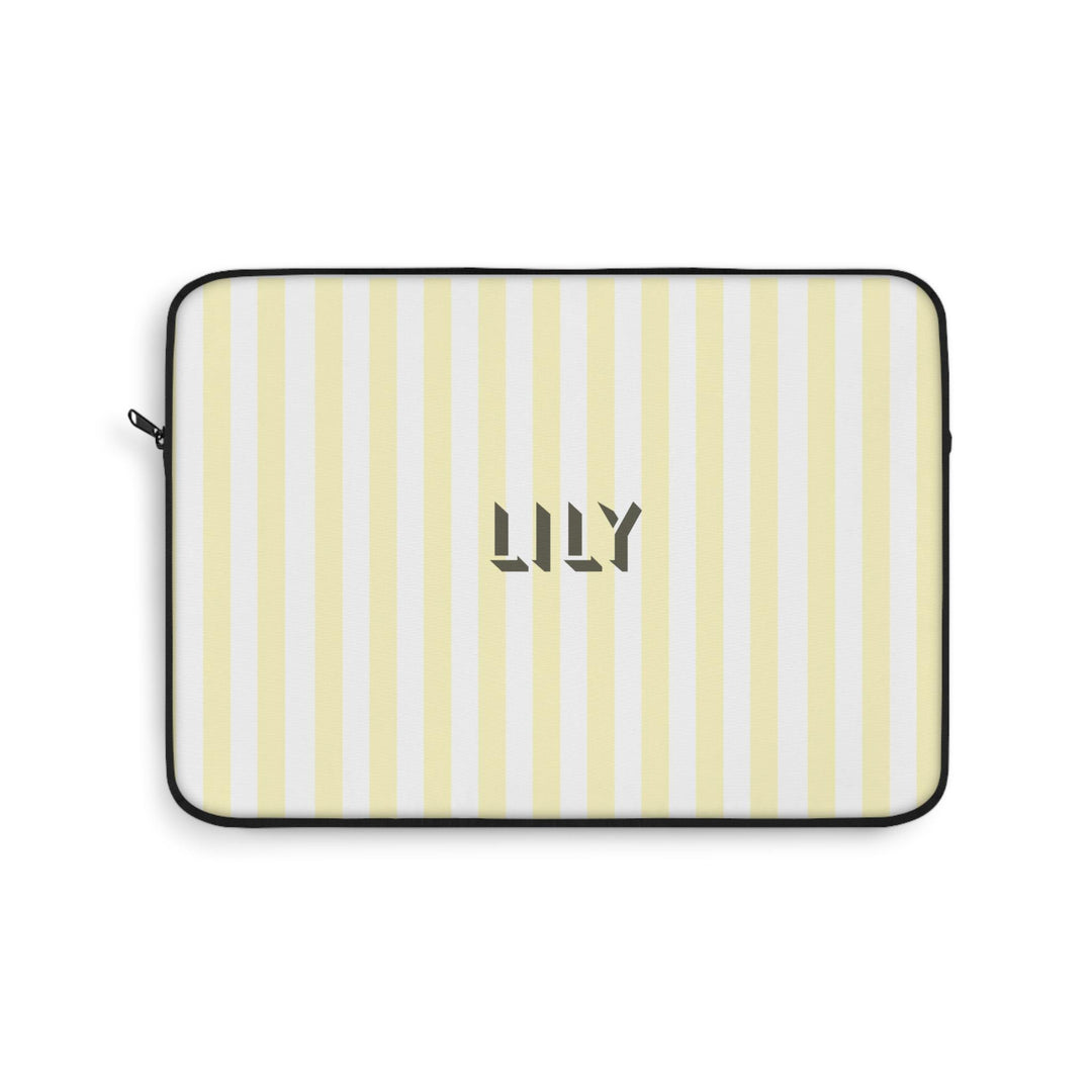 Personalized Yellow Striped Laptop Sleeve - SB Paperie