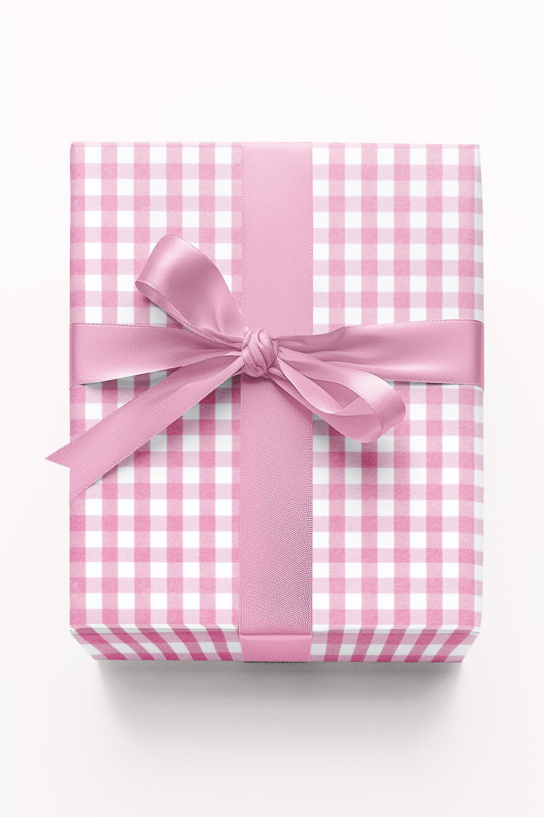 Beautiful light pink gingham pattern wrapping paper