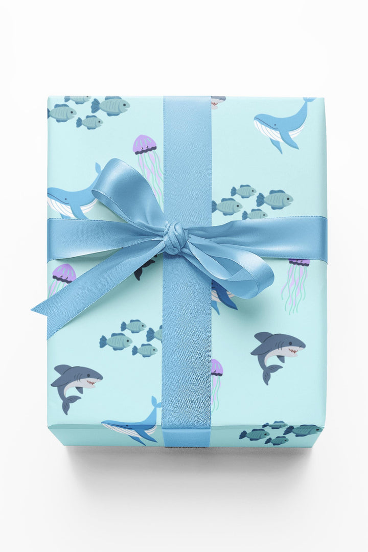 Shark & Whale Wrapping Paper - SB Paperie