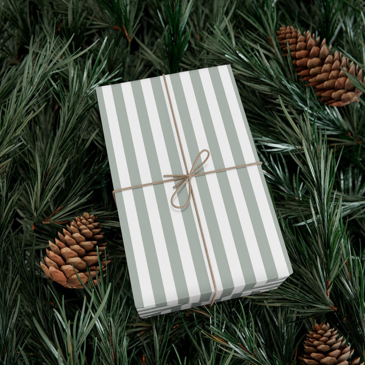 Light Green Striped Wrapping Paper