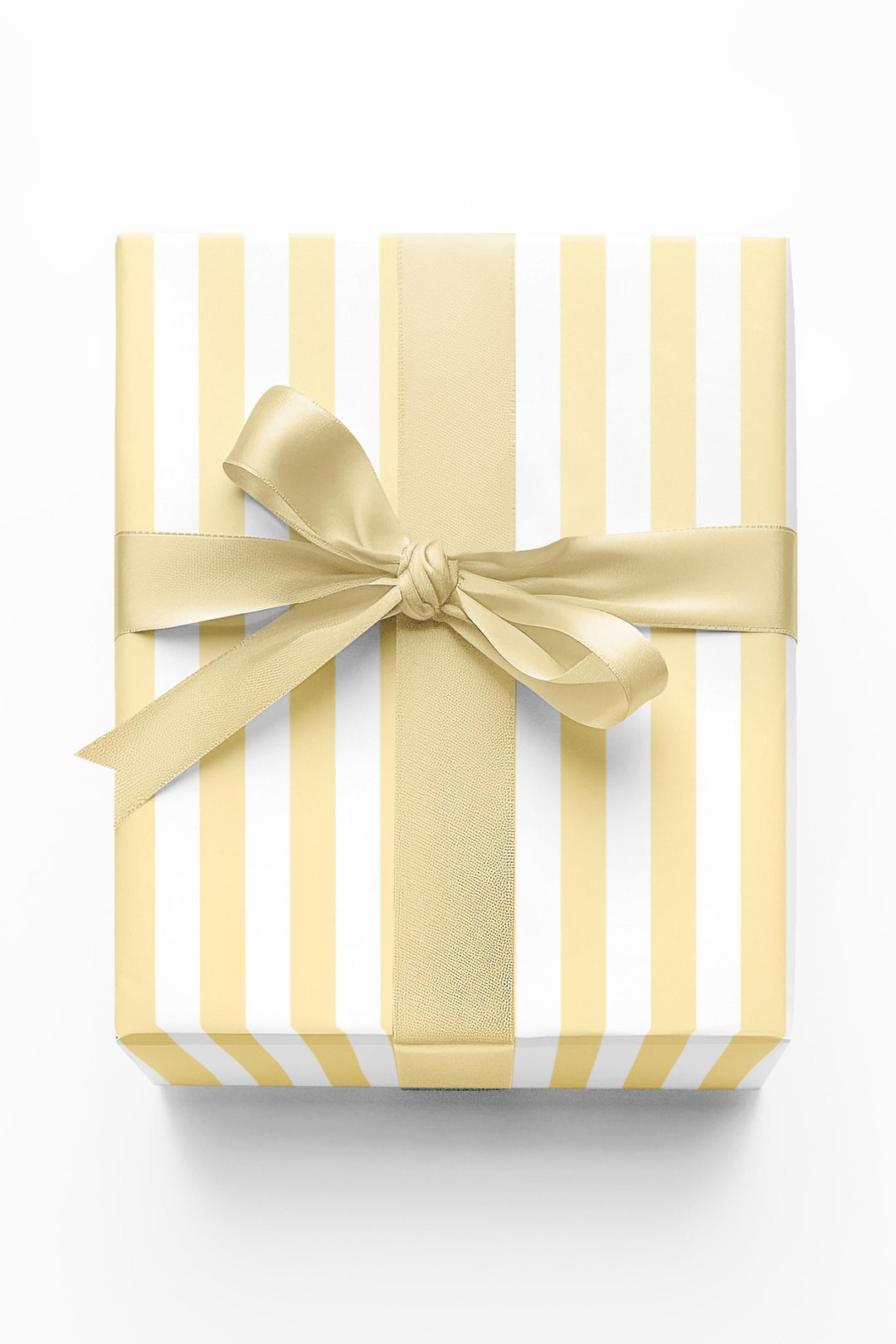 Pastel yellow stripes on white background wrapping paper