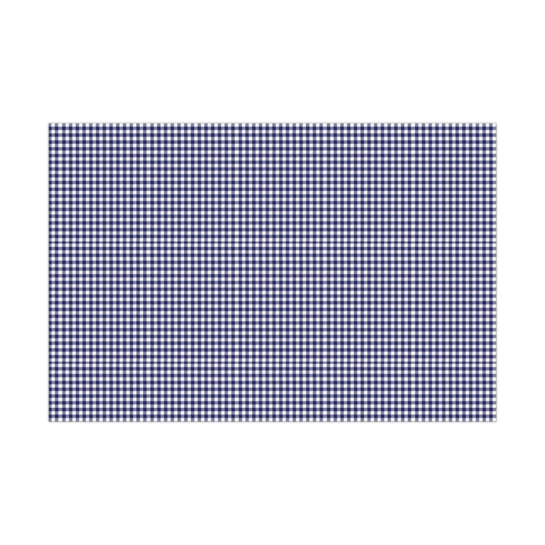 Beautiful navy gingham pattern wrapping paper