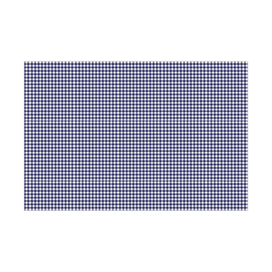 Beautiful navy gingham pattern wrapping paper