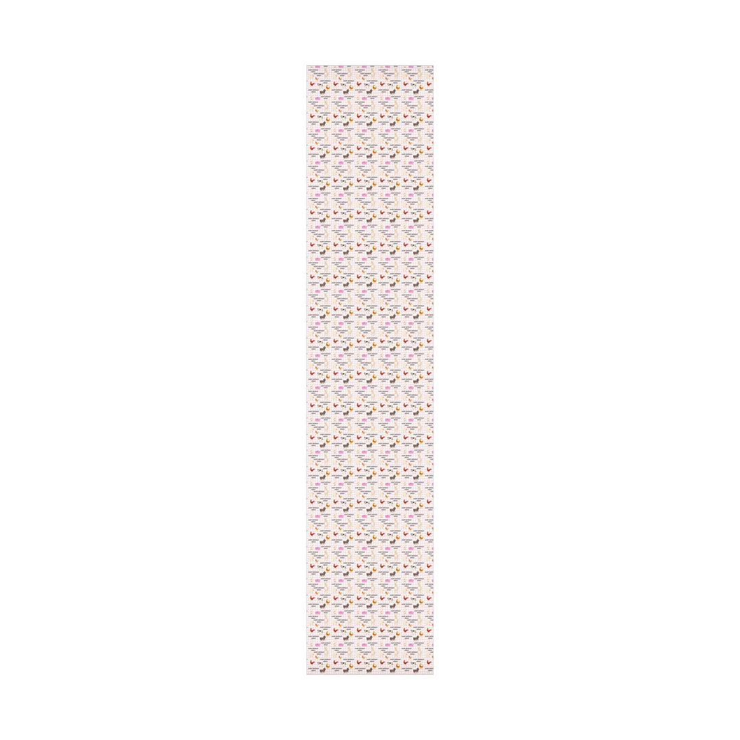 Pink gingham pattern with graphics of cute farm animals and Happy birthday text that can be personalized with any name