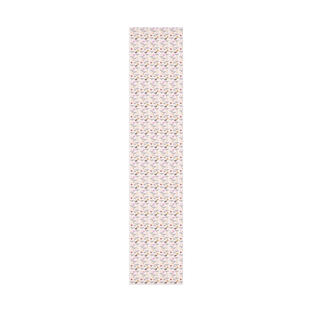 Pink gingham pattern with graphics of cute farm animals and Happy birthday text that can be personalized with any name