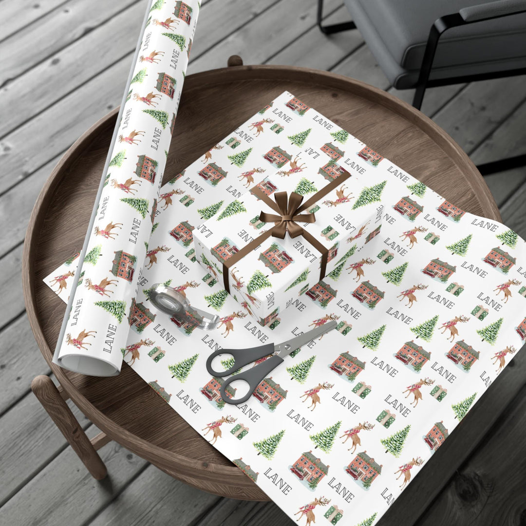 Christmas At Home Personalized Wrapping Paper - SB Paperie