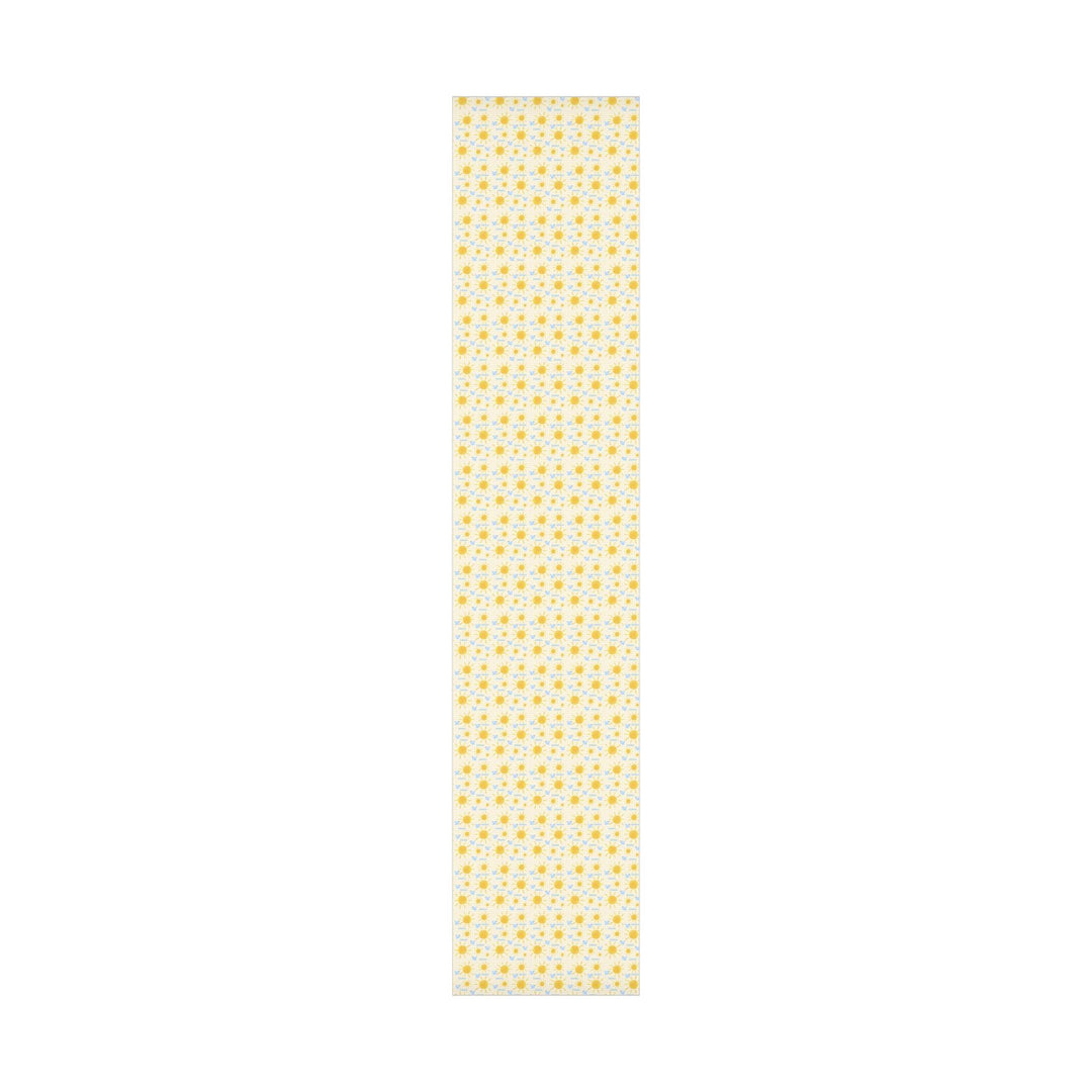 Personalized Yellow Gingham Sunshine & Blue Birds Wrapping Paper
