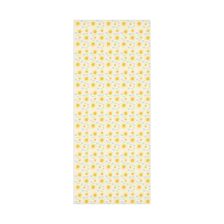 Personalized Yellow Gingham Sunshine & Blue Birds Wrapping Paper