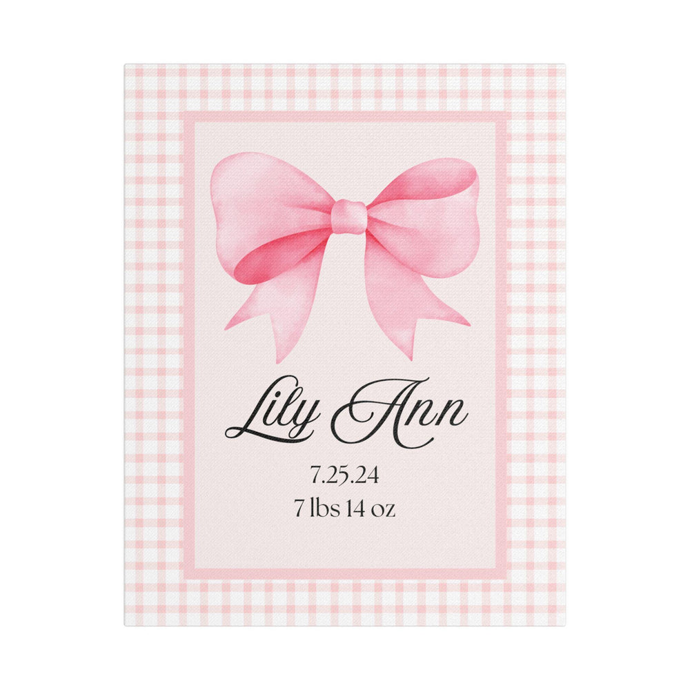 Personalized Baby Girl Announcement Canvas - SB Paperie