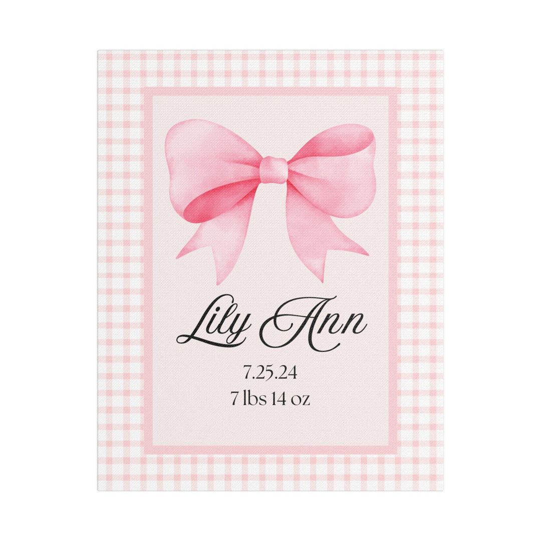 Personalized Baby Girl Announcement Canvas - SB Paperie