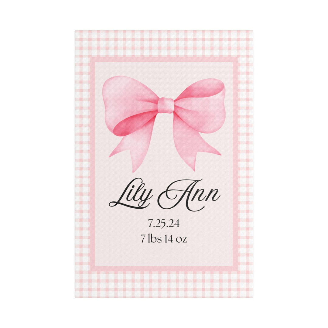 Personalized Baby Girl Announcement Canvas - SB Paperie