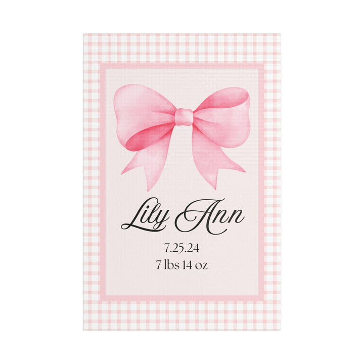 Personalized Baby Girl Announcement Canvas - SB Paperie