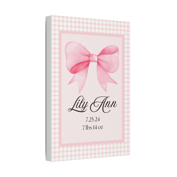 Personalized Baby Girl Announcement Canvas - SB Paperie