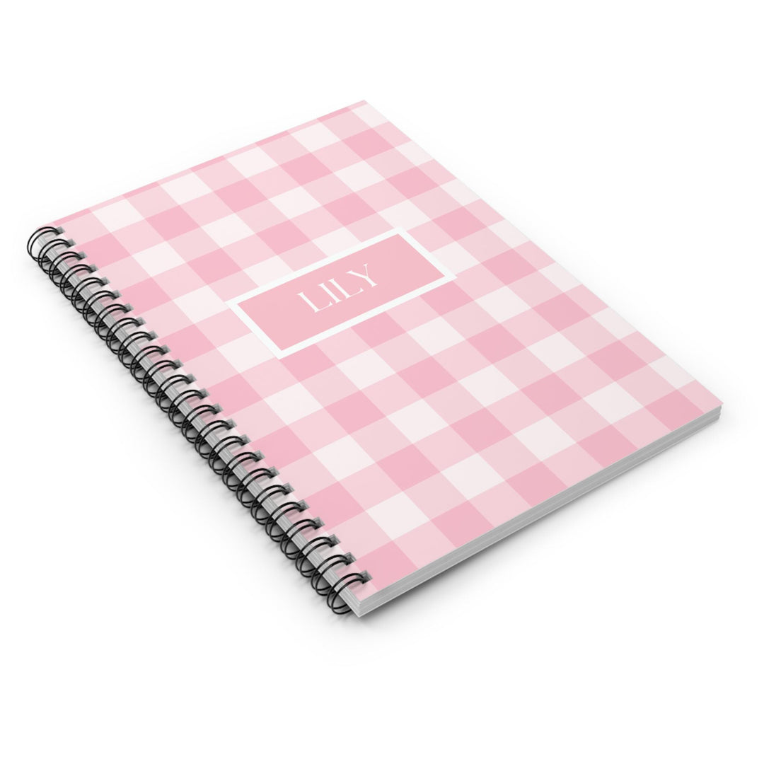 Pink Gingham Personalized Notebook - SB Paperie