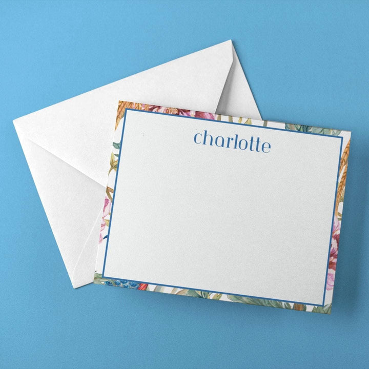 Colorful Floral Double Sided Stationery Font 1