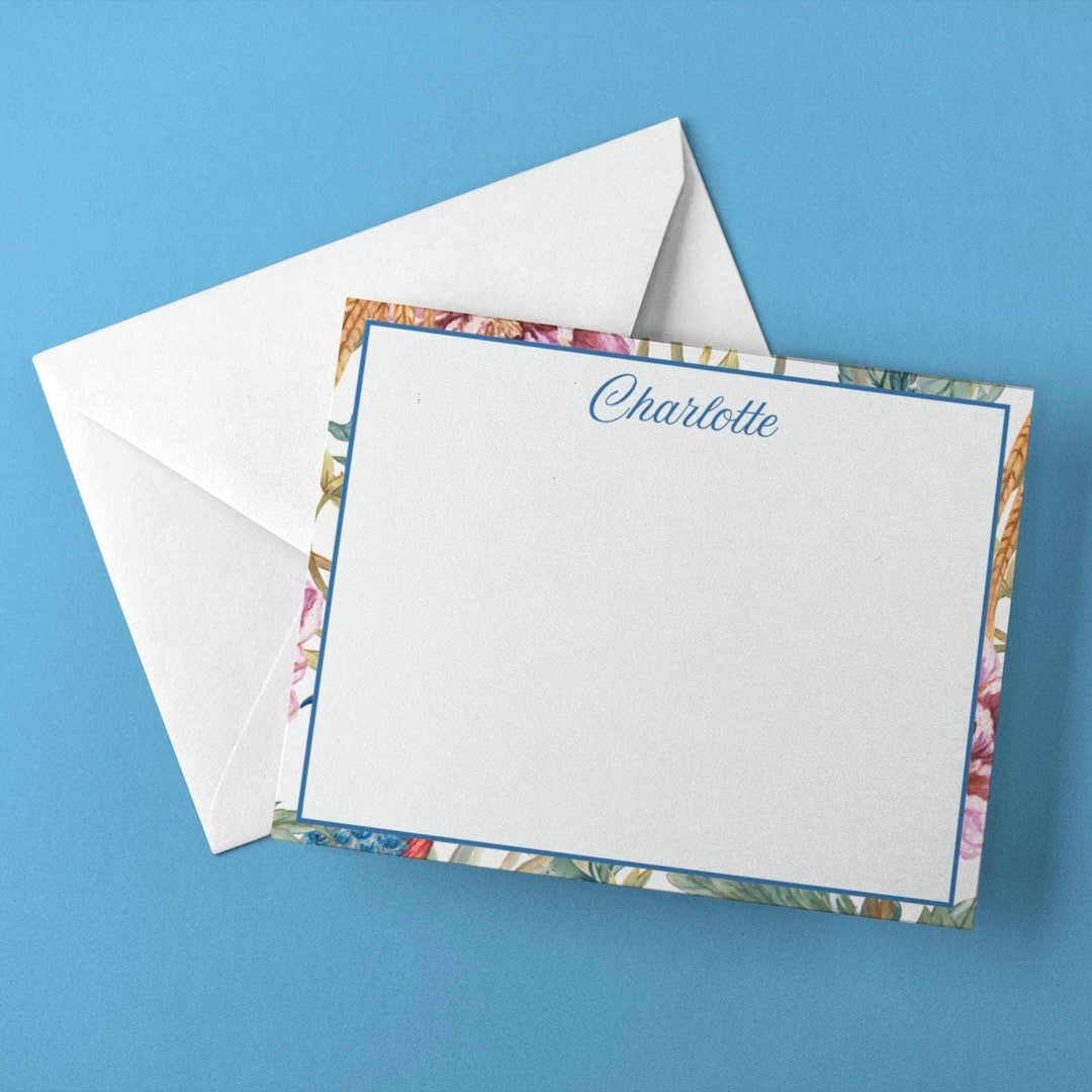 Colorful Floral Double Sided Stationery Font 3