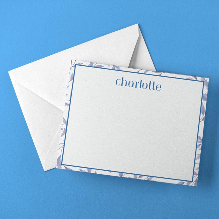 Blue Floral Double Sided Stationery - SB Paperie