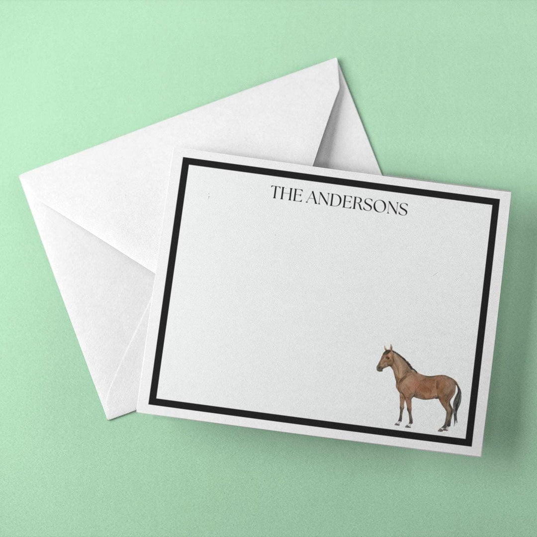 Brown Horses Boxed Set of 10 Stationery - SB Paperie