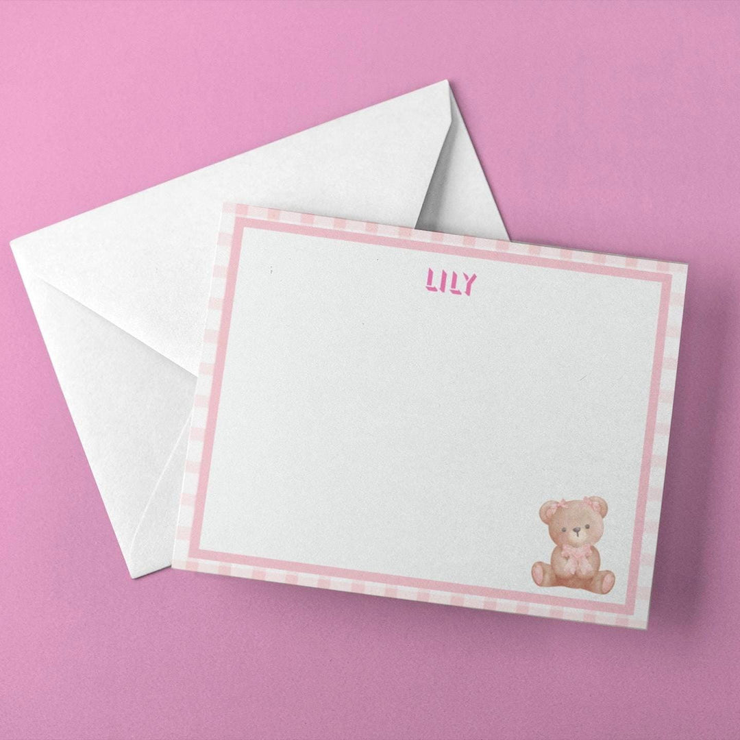 Bear & Bows Custom Stationery Cards - SB Paperie