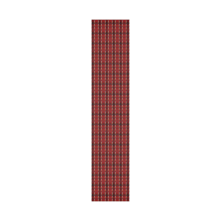 Plaid red and black background with graphics of bernedoodle dogs in a clean pattern wrapping paper