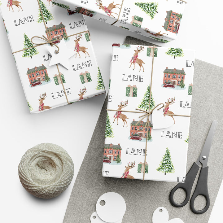 Christmas At Home Personalized Wrapping Paper - SB Paperie