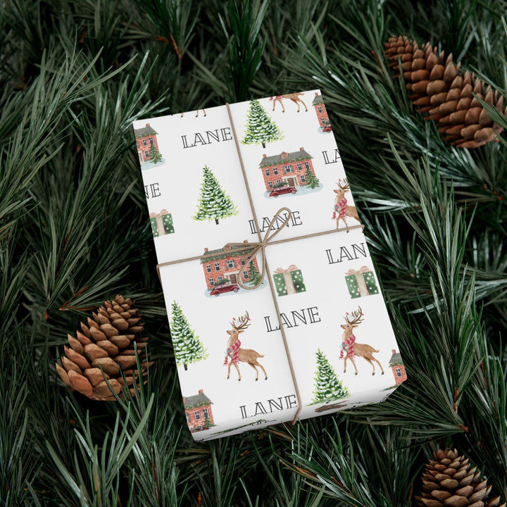 Christmas At Home Personalized Wrapping Paper - SB Paperie