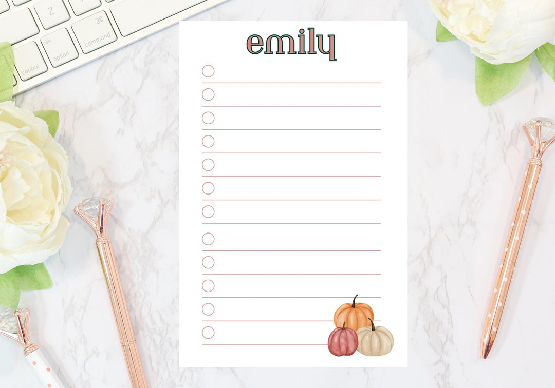 Personalized Pumpkin To-Do List Notepad - SB Paperie