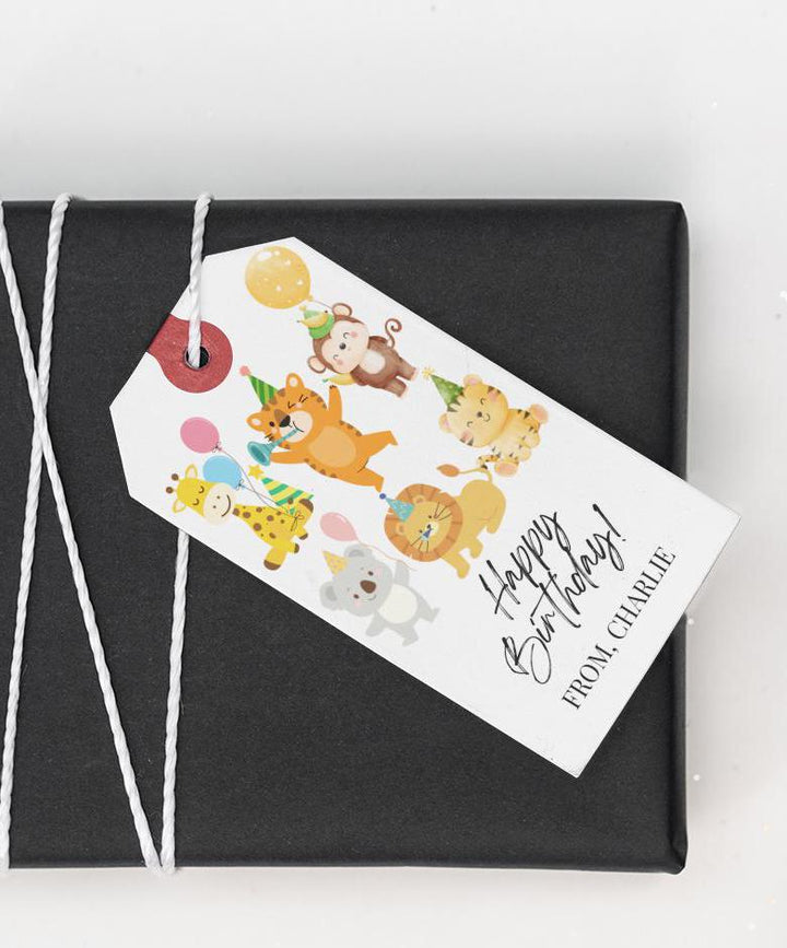 Personalized Happy Birthday Animal Gift Tags | 25 Adorable Tags | Perfect for Kids’ Birthday Parties