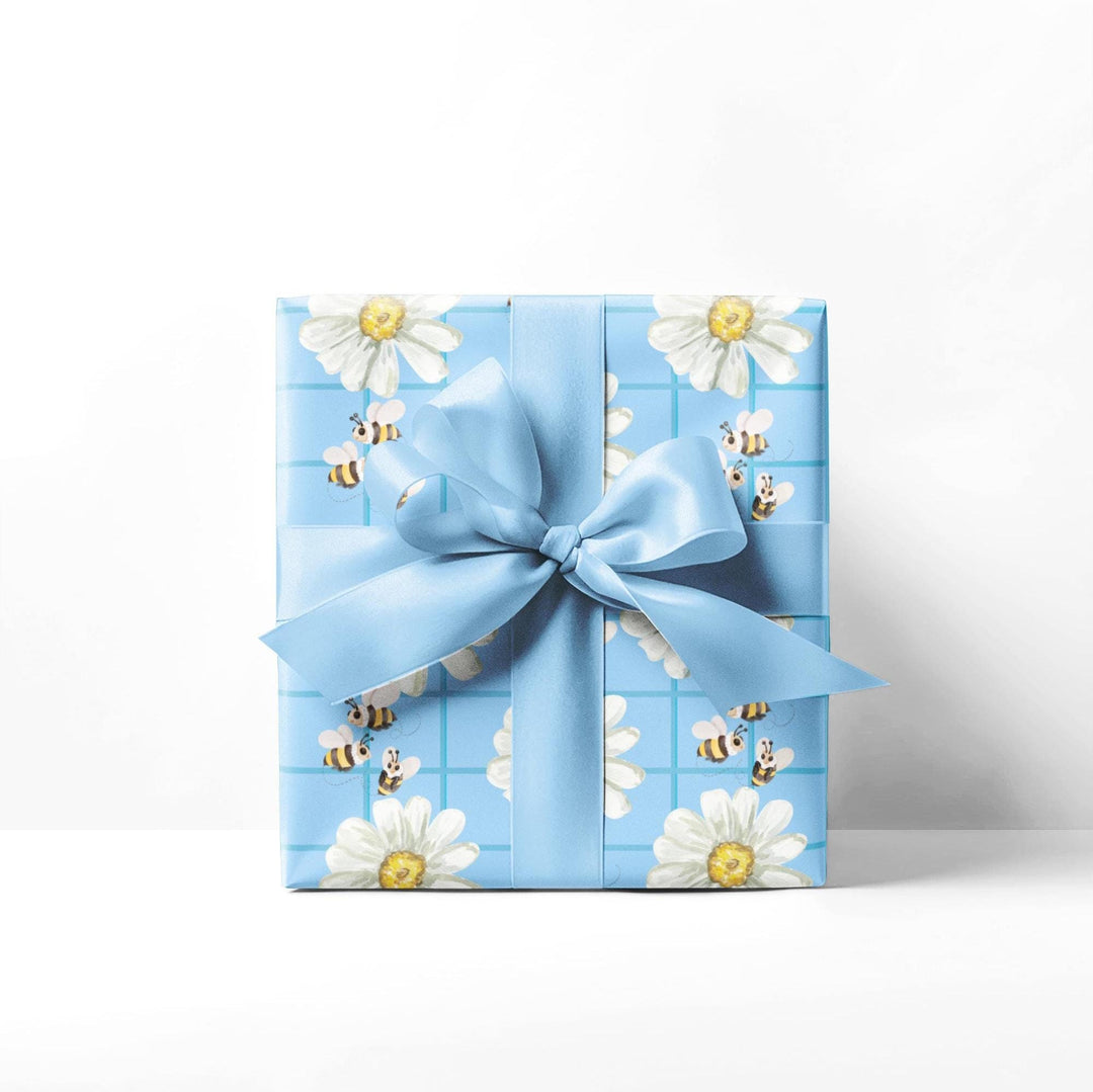 Bumblebees and Daisies Wrapping Paper - SB Paperie