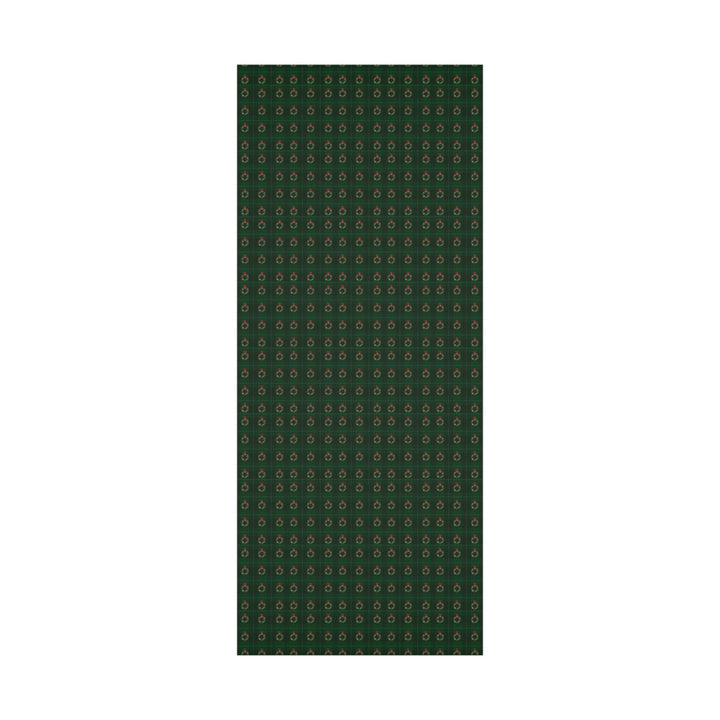 green plaid christmas pattern with christmas wreath!