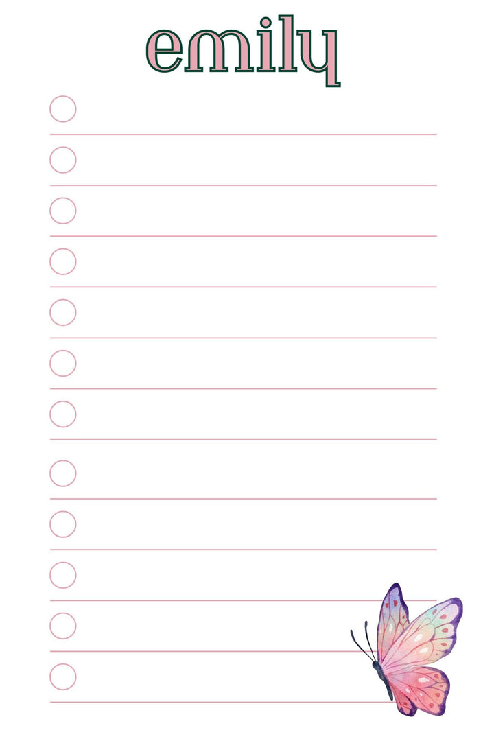 Personalized Rainbow Butterfly To-Do List - SB Paperie