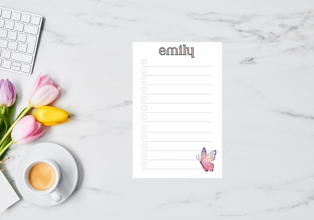 Personalized Rainbow Butterfly To-Do List - SB Paperie