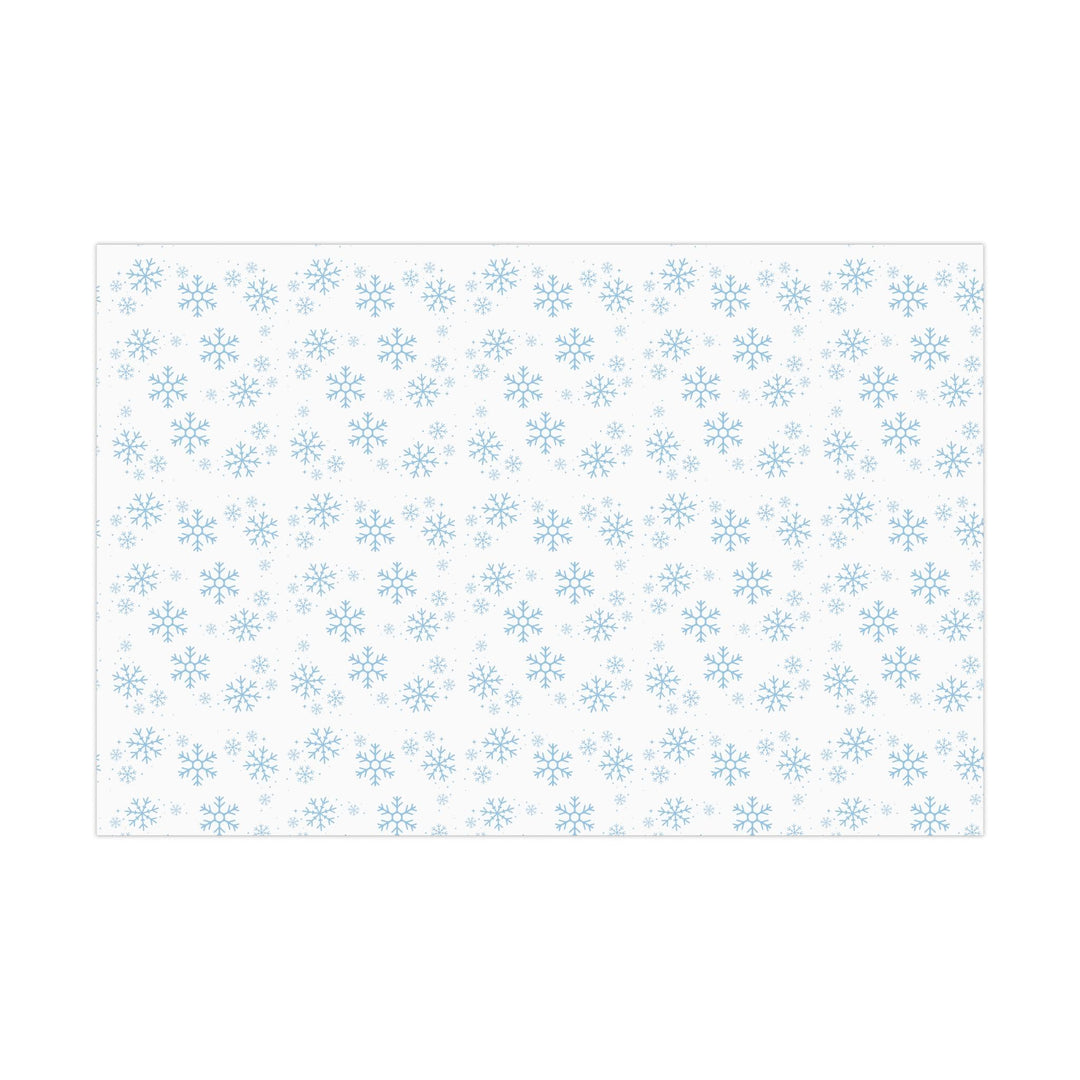 Blue snowflakes pattern on white wrapping paper- elegant and cute winter wonderland theme wrapping paper gift wrap