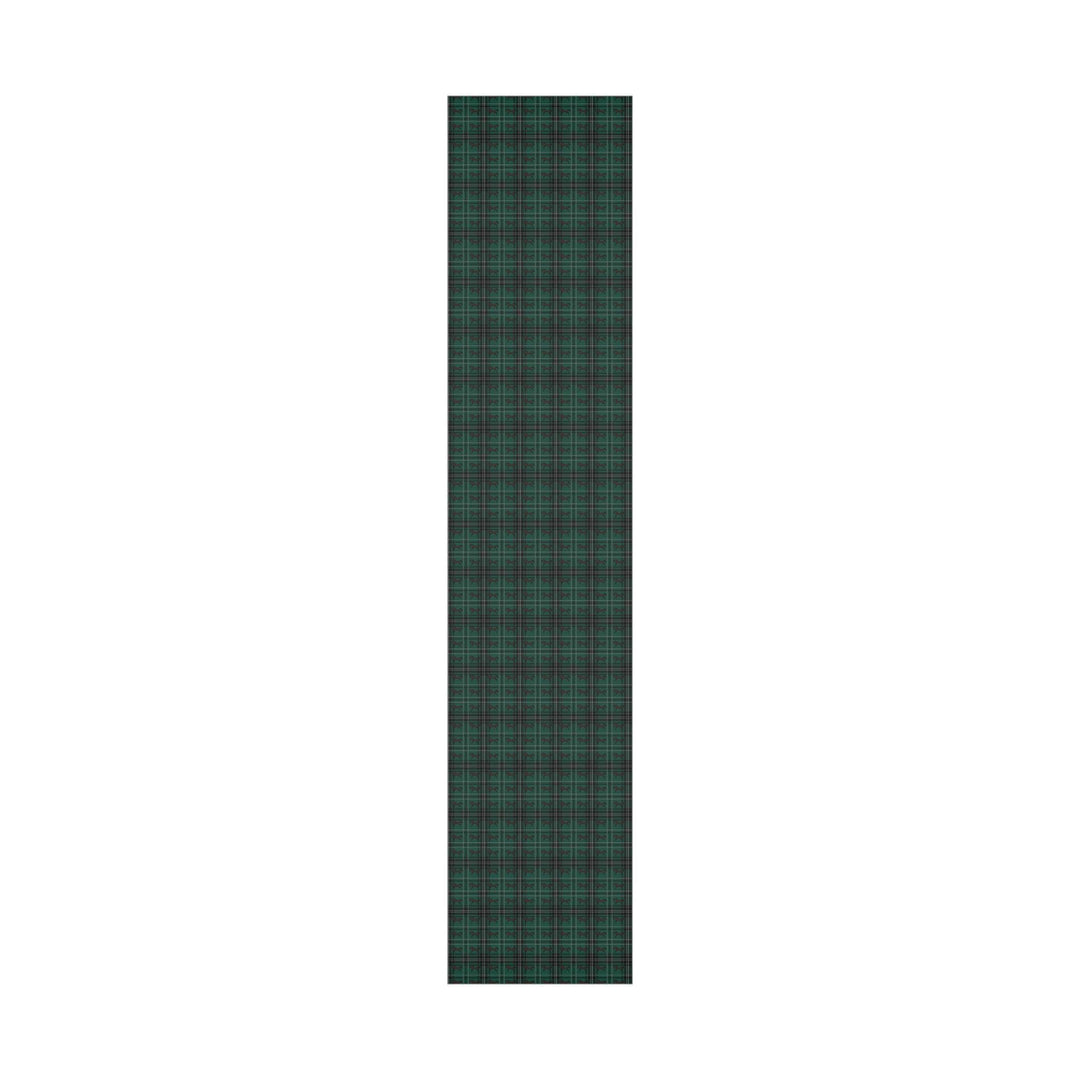 Green plaid with brown horse graphics wrapping paper