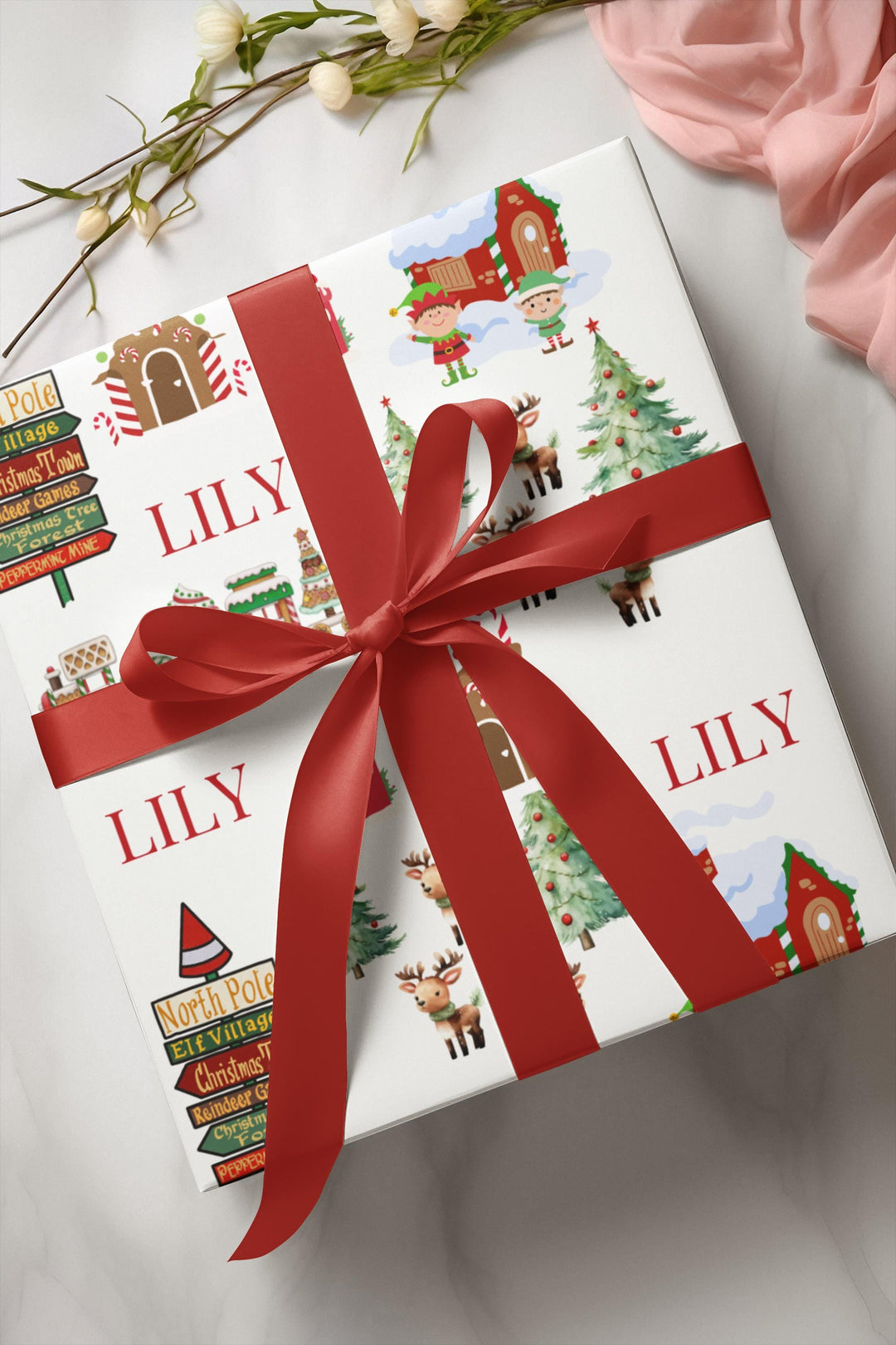 Personalized North Pole Wrapping Paper - SB Paperie