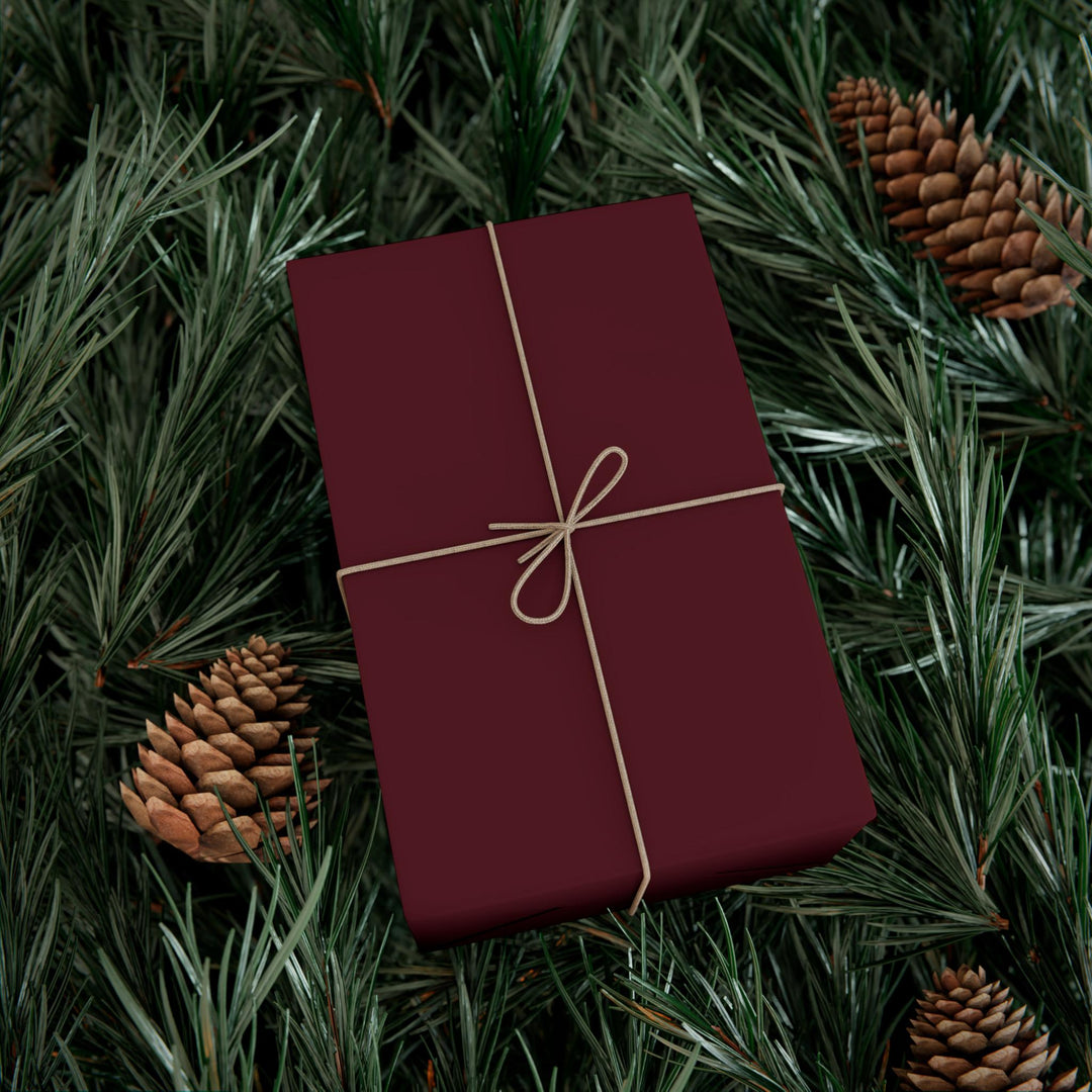 Burgundy Solid Color Holiday Wrapping Paper