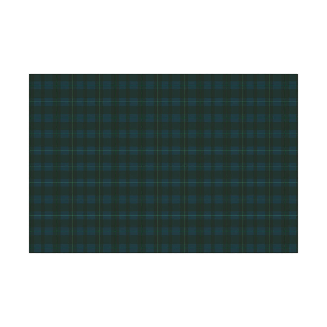 blue and green plaid pattern wrapping paper, elegant and understated