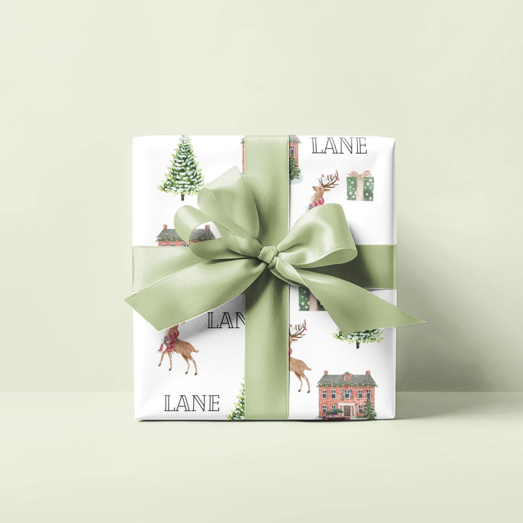 Christmas At Home Personalized Wrapping Paper - SB Paperie