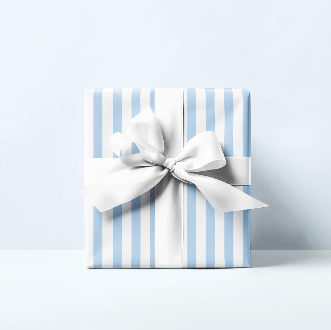 Light blue stripes on white background. Elegant Wrapping paper!