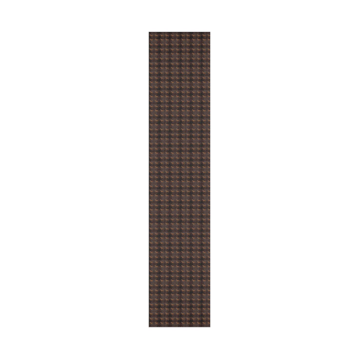 brown horse graphic on brown plaid patterned wrapping paper