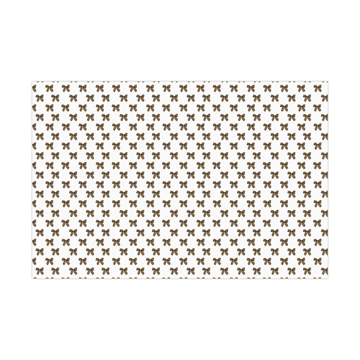 leopard print bow themed wrapping paper with white background