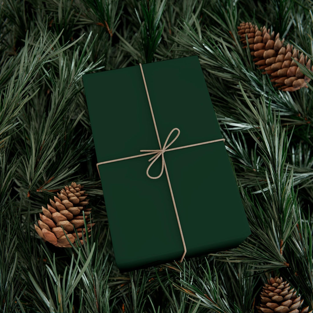 deep evergreen forest green gift wrap