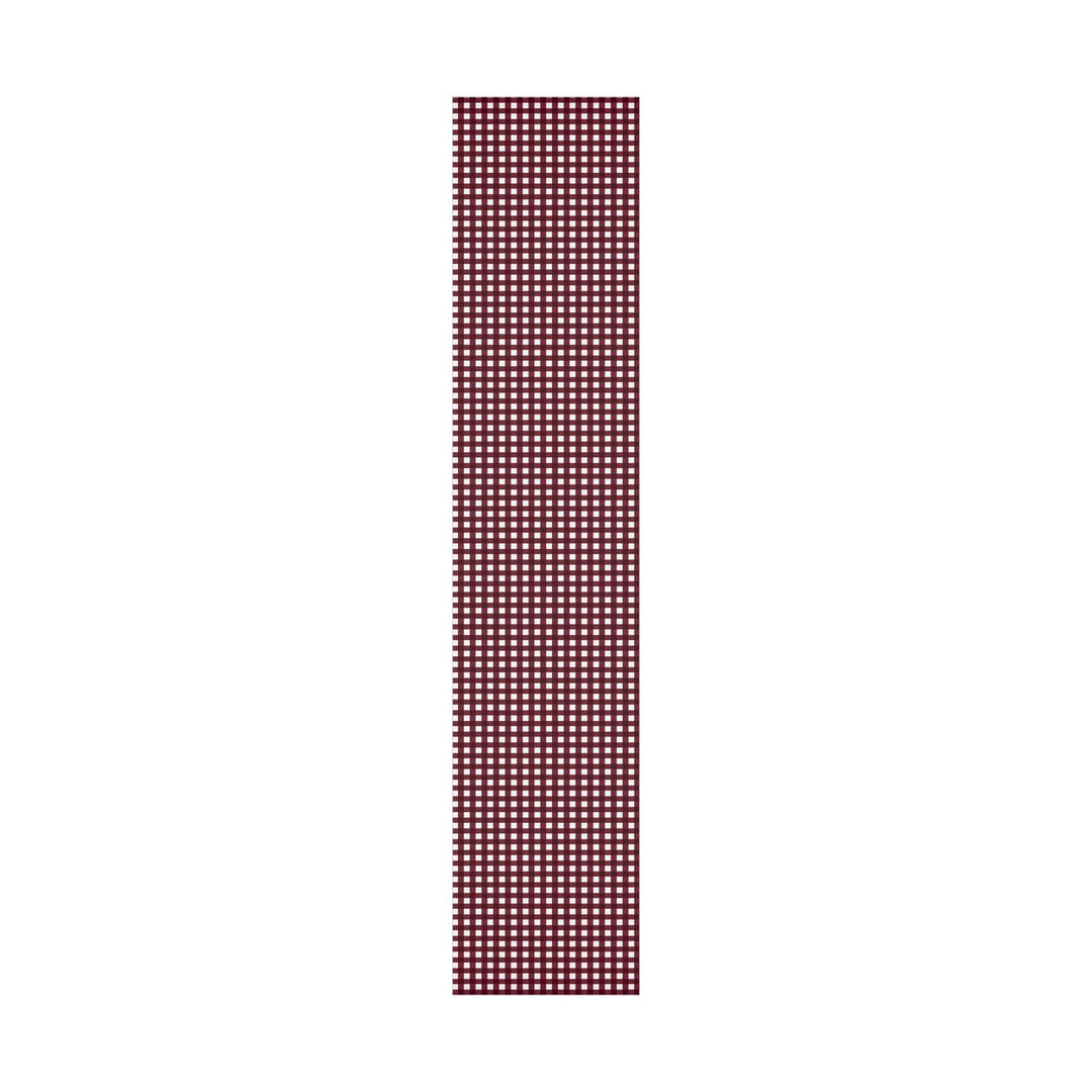 burgundy check gingham patterned wrapping paper!