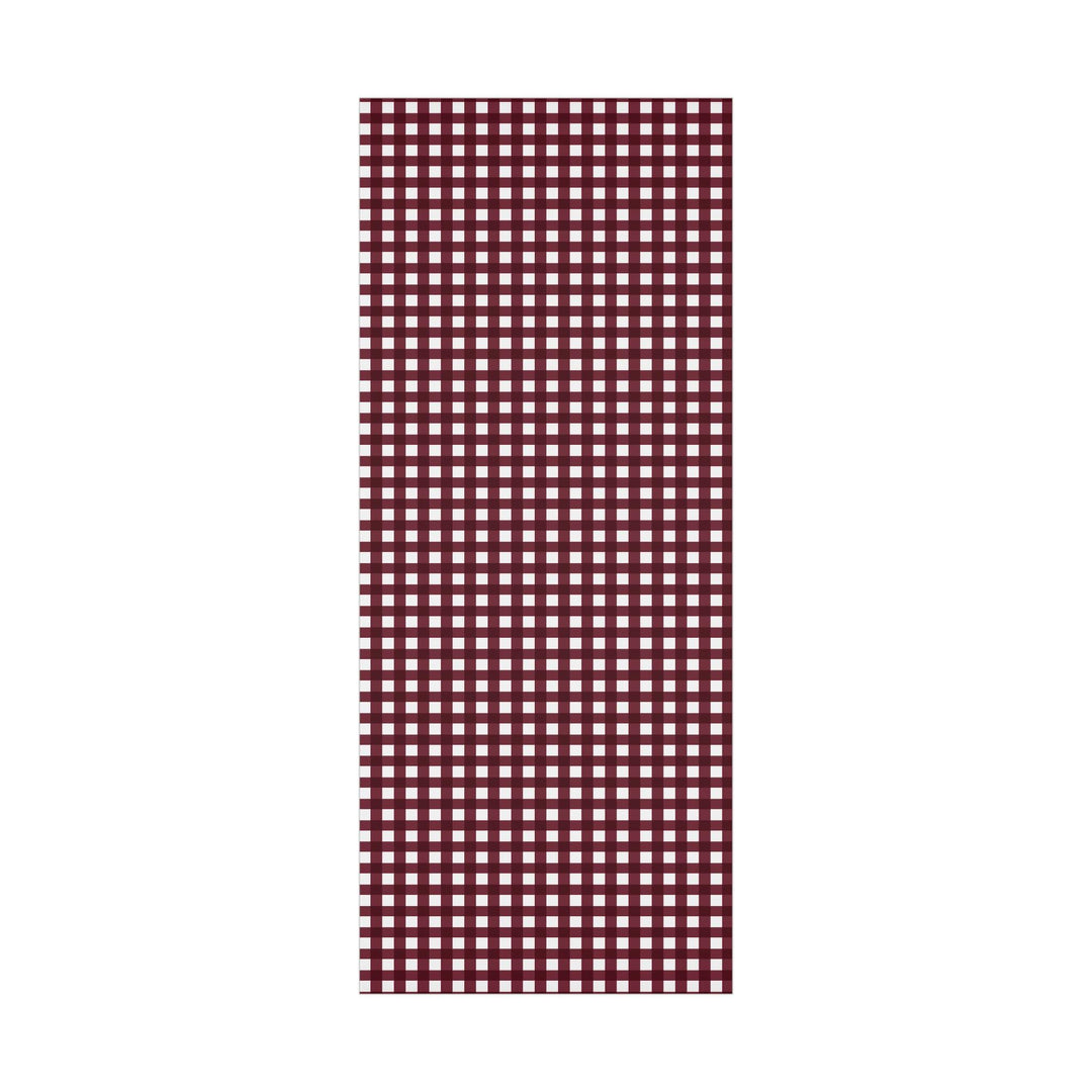 burgundy check gingham patterned wrapping paper!