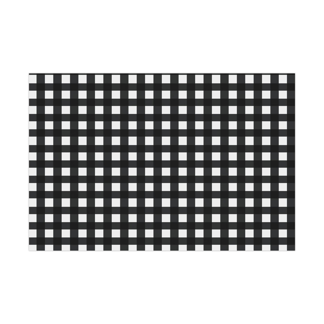 Black gingham wrapping paper