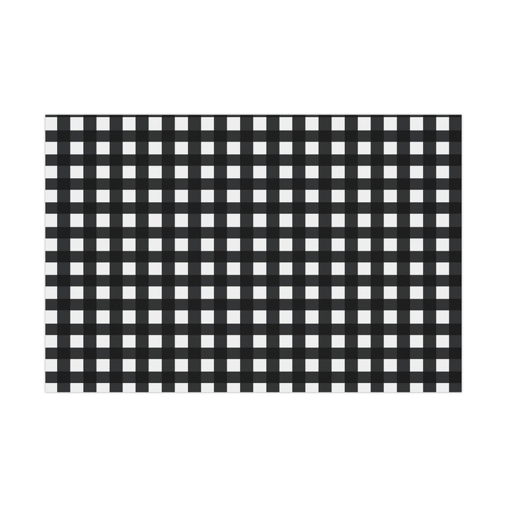 Black gingham wrapping paper