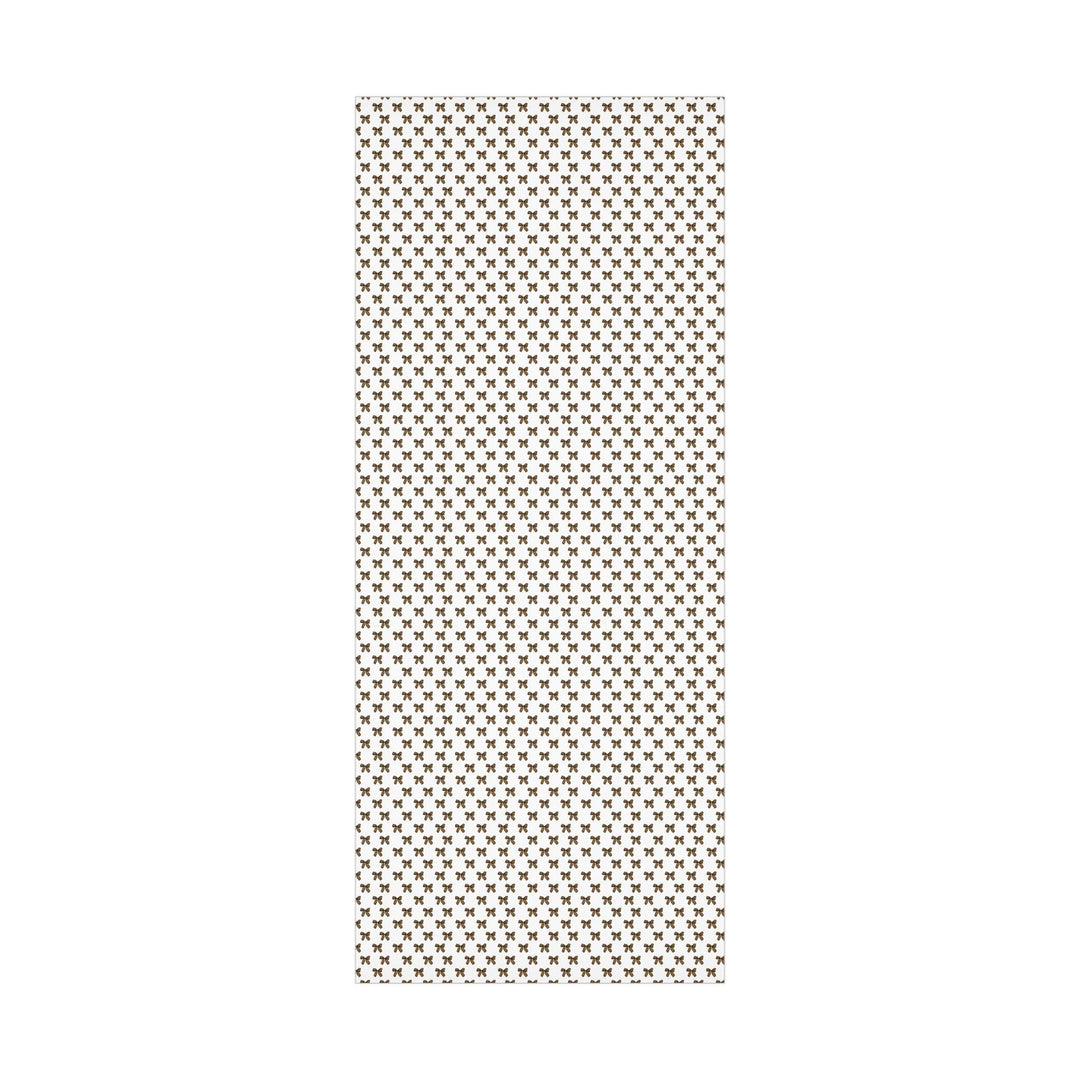 leopard print bow themed wrapping paper with white background