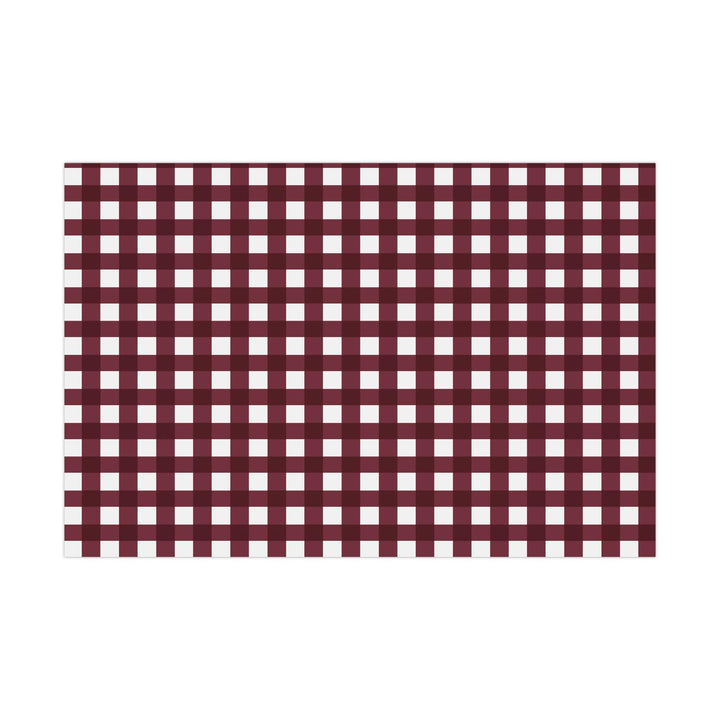 Burgundy Gingham Gift Wrap: Elegant Holiday Present Wrap
