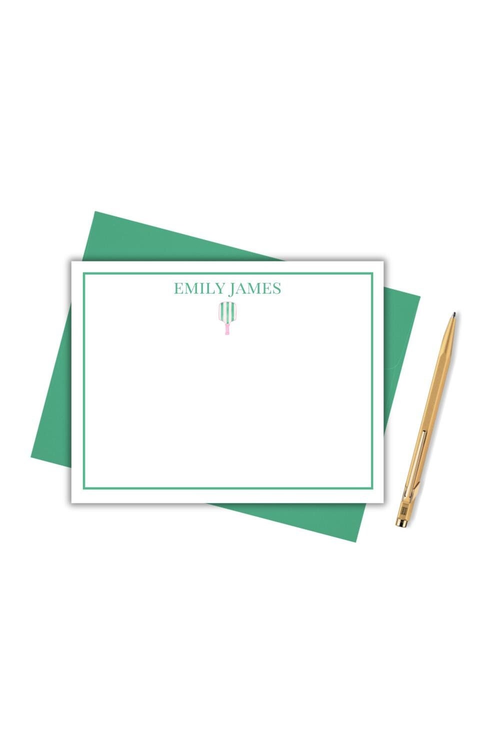 Pickleball racket stationery set personalized